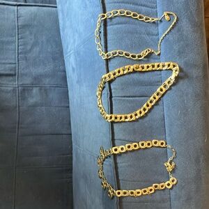 Set of Three Goldtone Vintage Necklaces